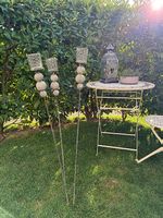 décoration 3 tiges porte-photophores zen, pour le jardin