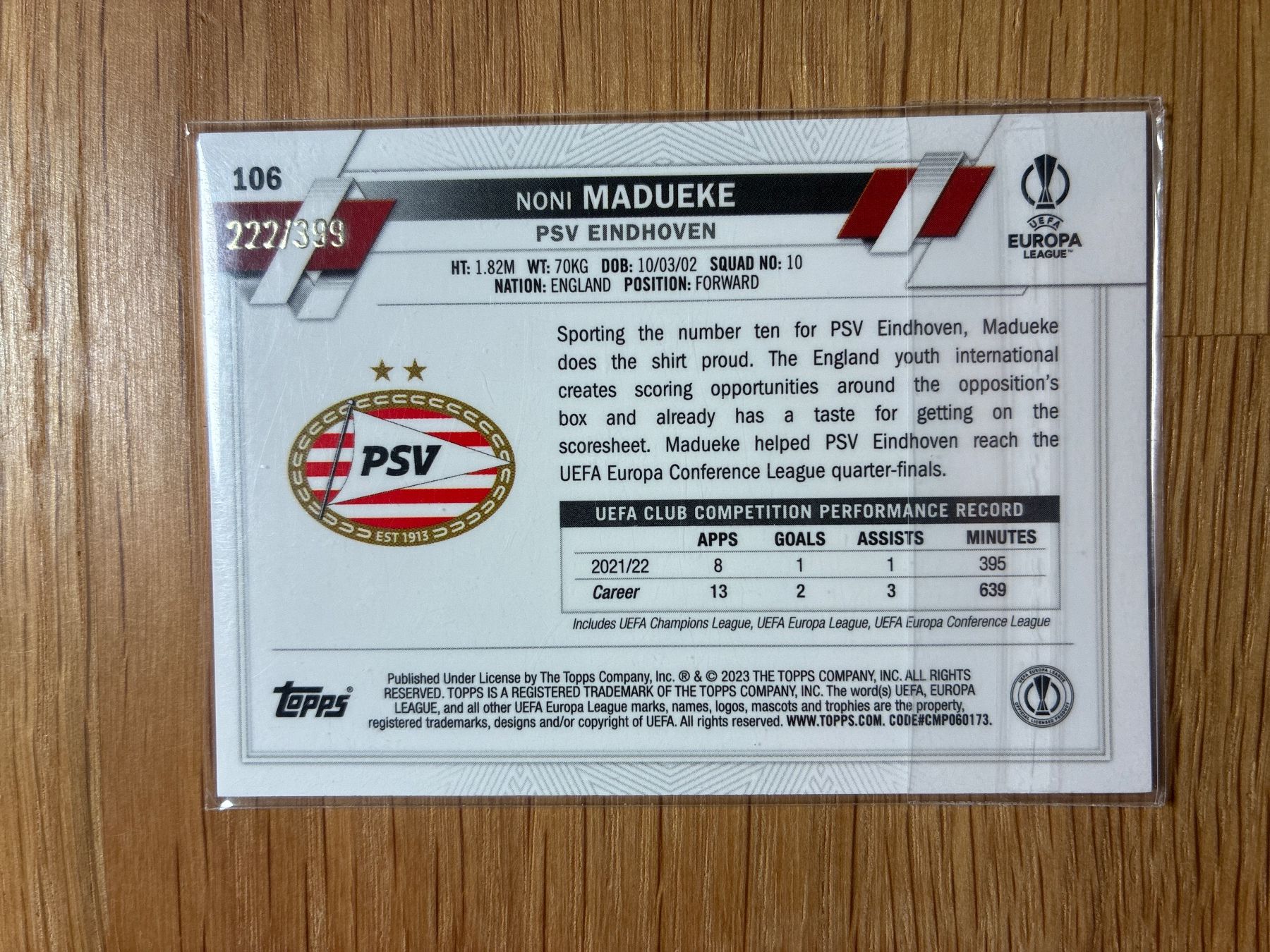 Topps Carte collezionabili: Topps Chrome Noni Madueke /399 – Usato da Wangenried venduto da Garagara 1