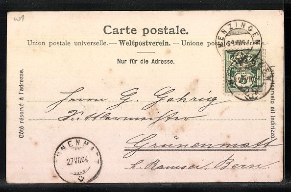 Cartes postales: Menzingen, Ortsansicht mit dem Hotel Sch – D'occasion à Berlin par bartko-reher 1