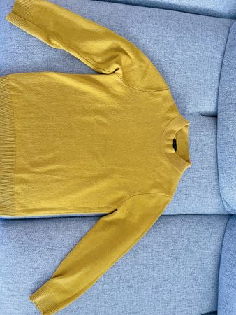 Massimo Dutti Pullover gelb Wolle Kaschmir mit Loch