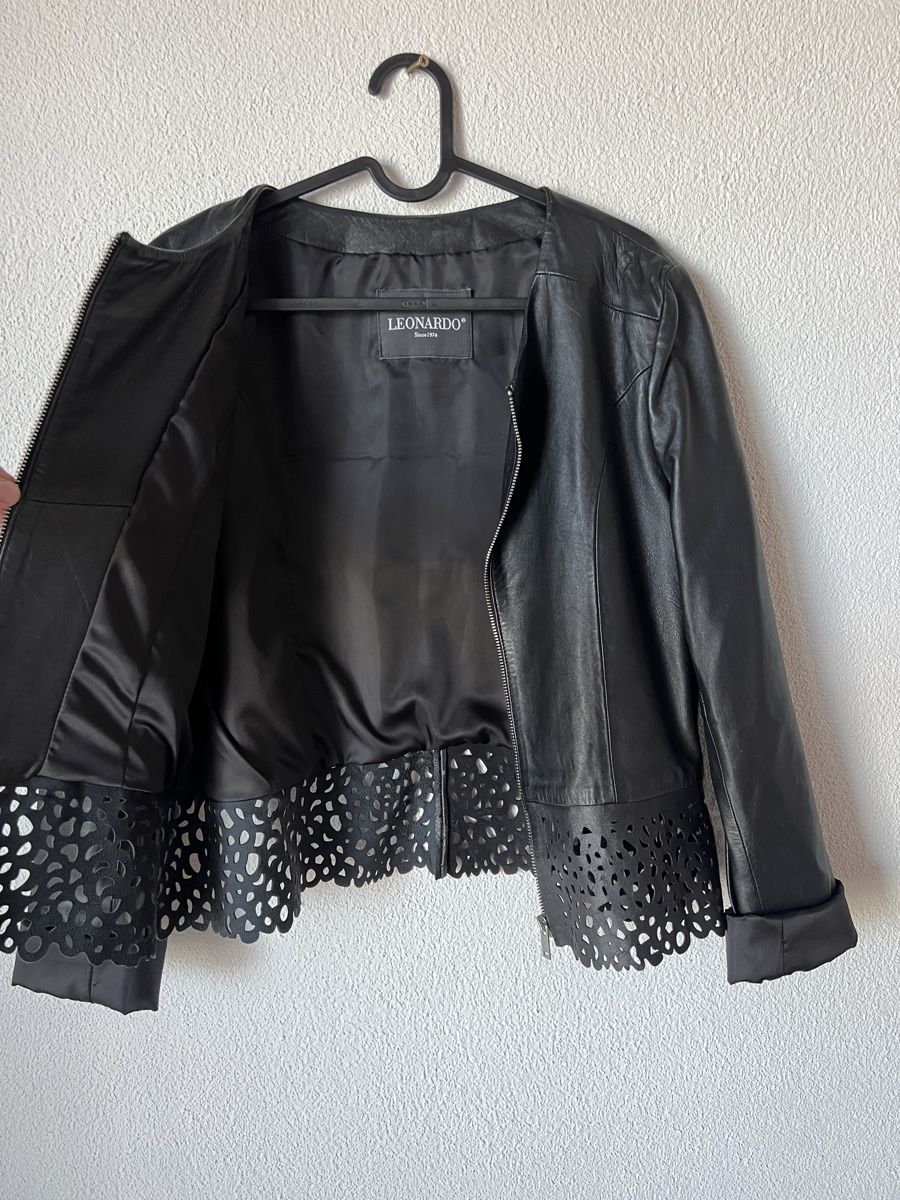 Giacche: Schwarze Lederjacke von Leonardo, Grösse 38 / 40 – Usato da Langenthal venduto da Alperose_5