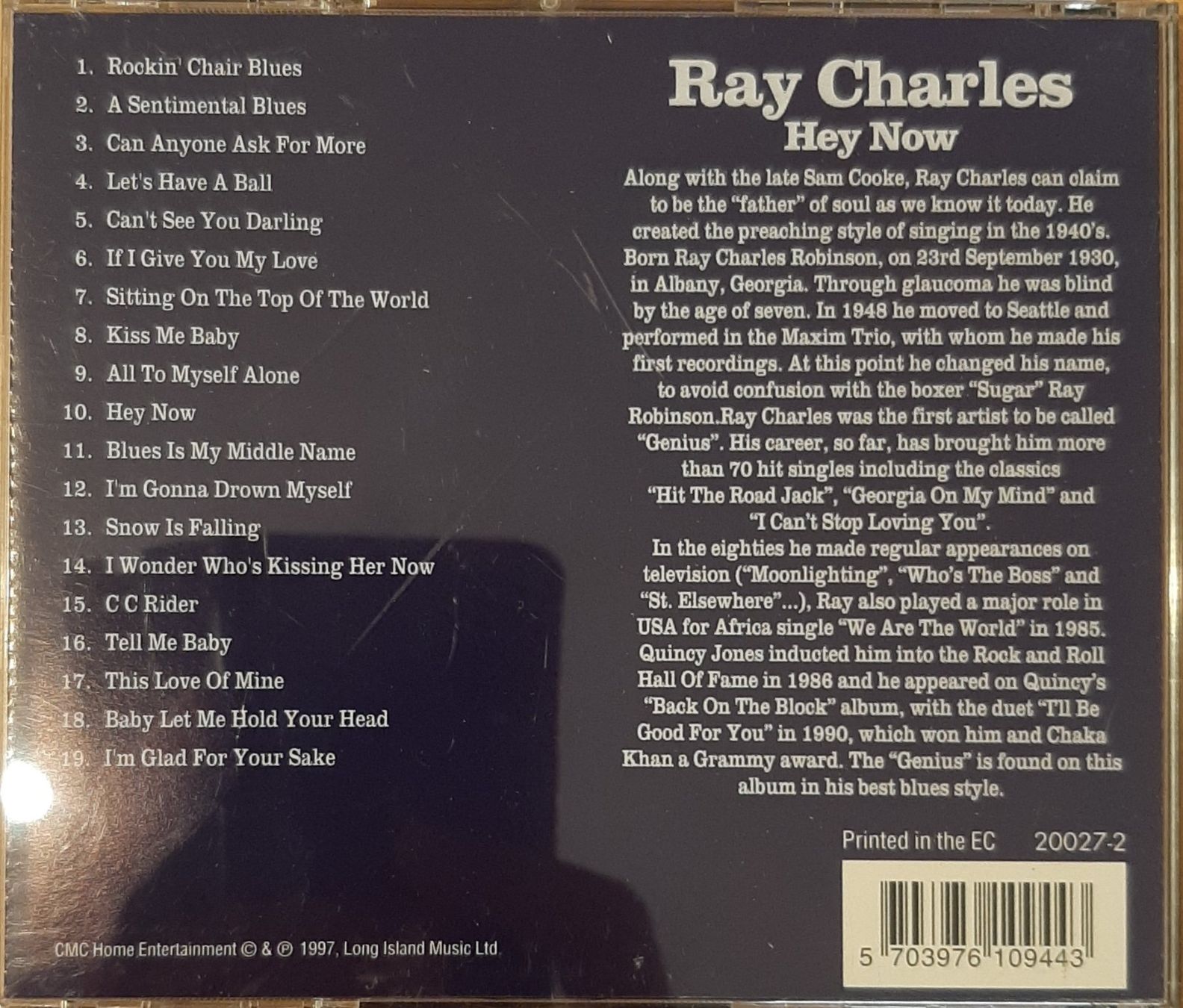 CD: Ray Charles - Hey Now - 1997 - Compilation Album – Usato da Schönenberg TG venduto da breiti12 1