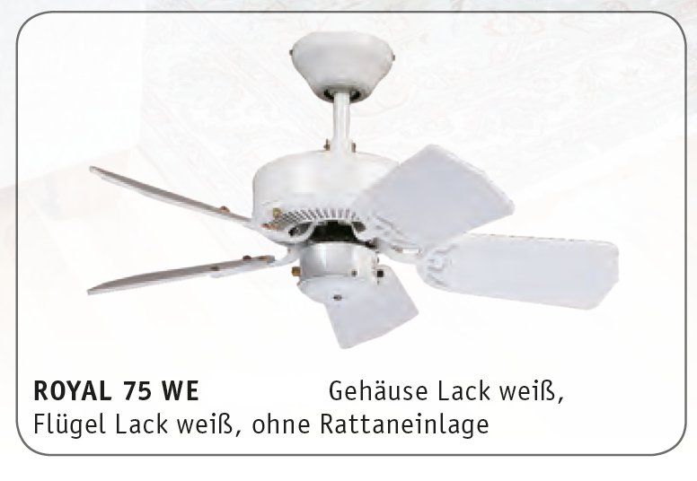 Ventilatoren: Deckenventilator Royal 75 WE – Neu und originalverpackt aus Zürich von Ventilatoren