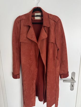Trenchcoat Zebra Wildlederoptik rostrot Grösse M 