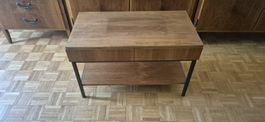 Kleiner Beistelltisch mit 2 Schubladen Mid Century 