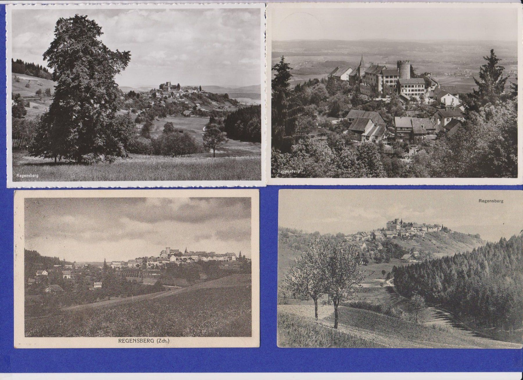 Cartoline postali: Regensberg ZH  -  4 alte Ansichtskarten ab 1912 – Usato da Vitznau venduto da Ropaku