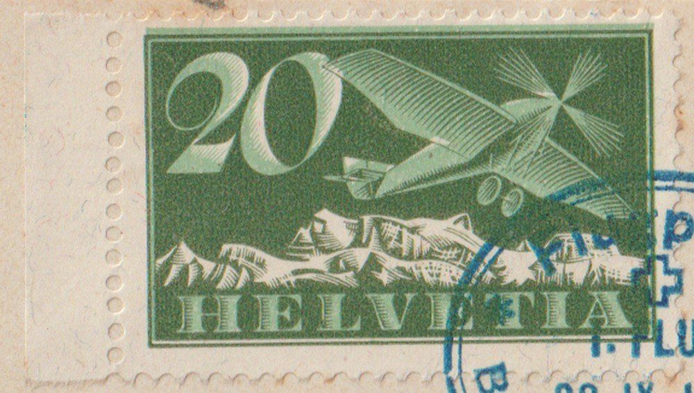 Tutti i francobolli: Luftpost Basel-Mannheim 1925 Abart : Grün Verschoben – Usato da Biel/Bienne venduto da Destockweb 2