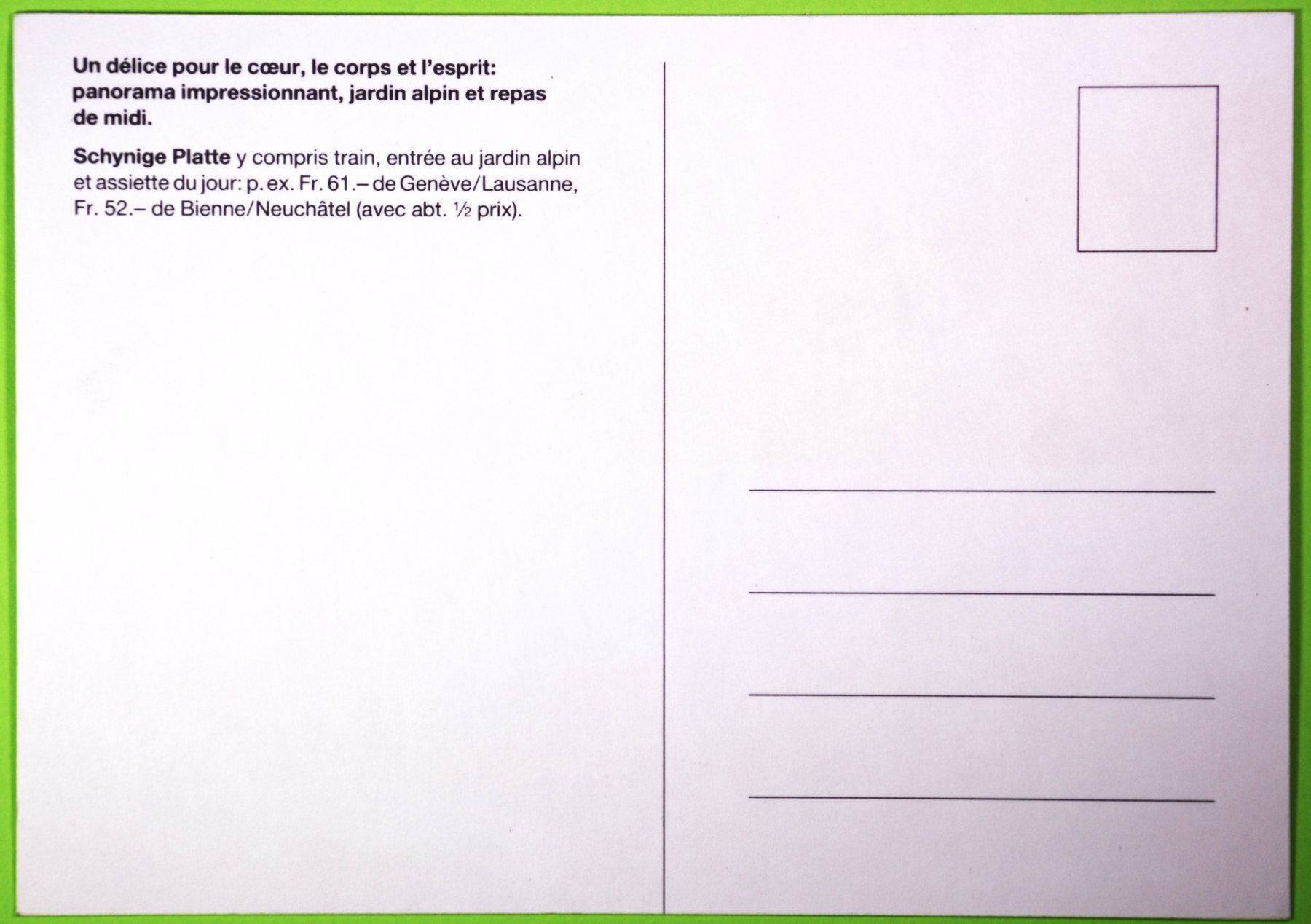 Cartoline postali: ANSICHTSKARTE / SCHYNIGE PLATTE, BERNER OBERLAND / SBB – Nuovo (secondo la descrizione) da Luzern venduto da piro12 1