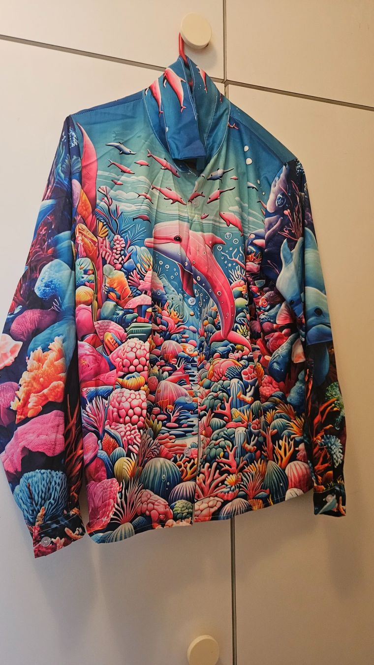 Hemden: Camicia delfino tg.L poliestere – Gebraucht aus Melano von H-Sara