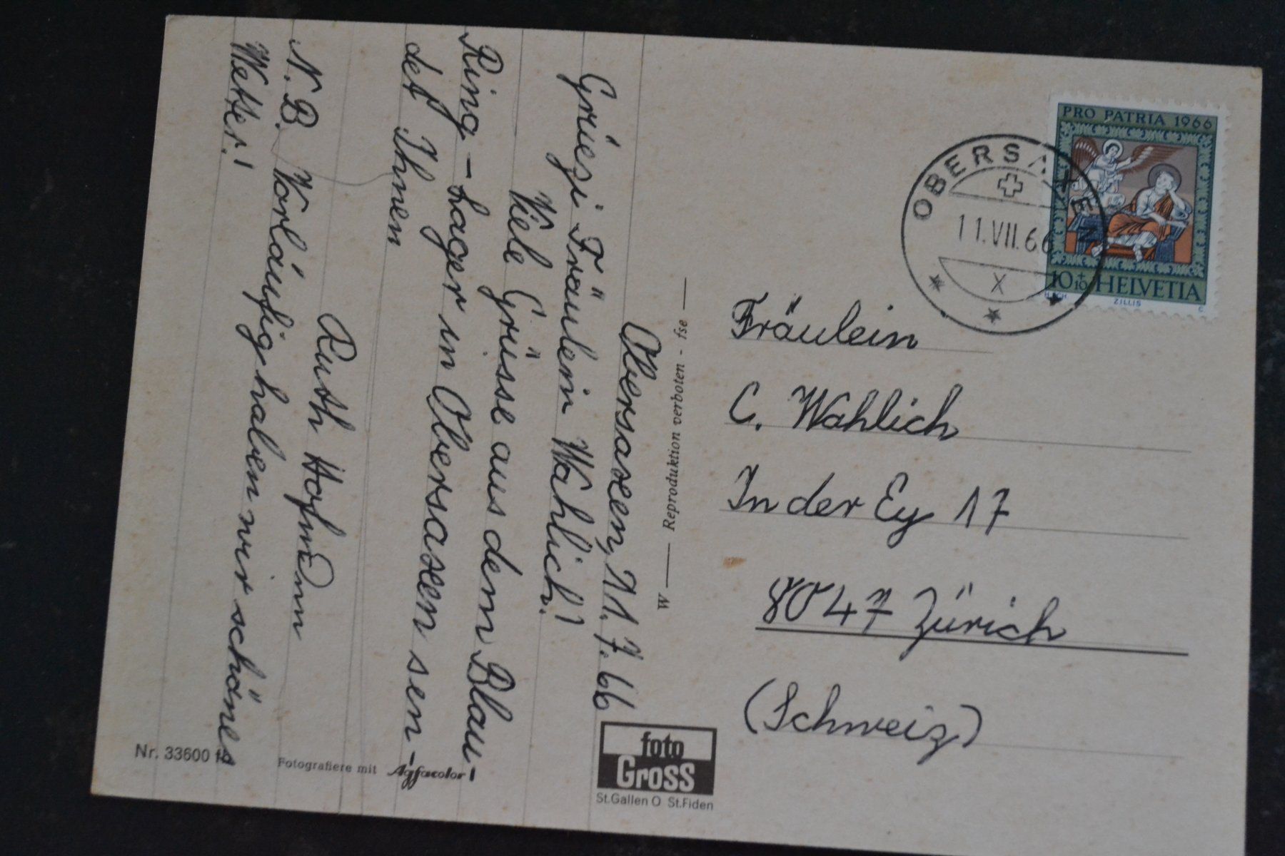 Cartoline postali: AK Obersaxen GR – Usato da Beinwil am See venduto da kajak55 1