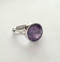 Silberring 925 mit Amethyst Zirkon (rhodiniert)