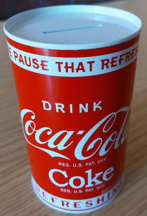 Coca Cola Spardose Aus Blech – Aufklappbar, Als Strohhalmhalter Nutzbar, 23 Cm Hoch