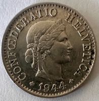 5 Rappen 1944 Münze CHF gute Erhaltung
