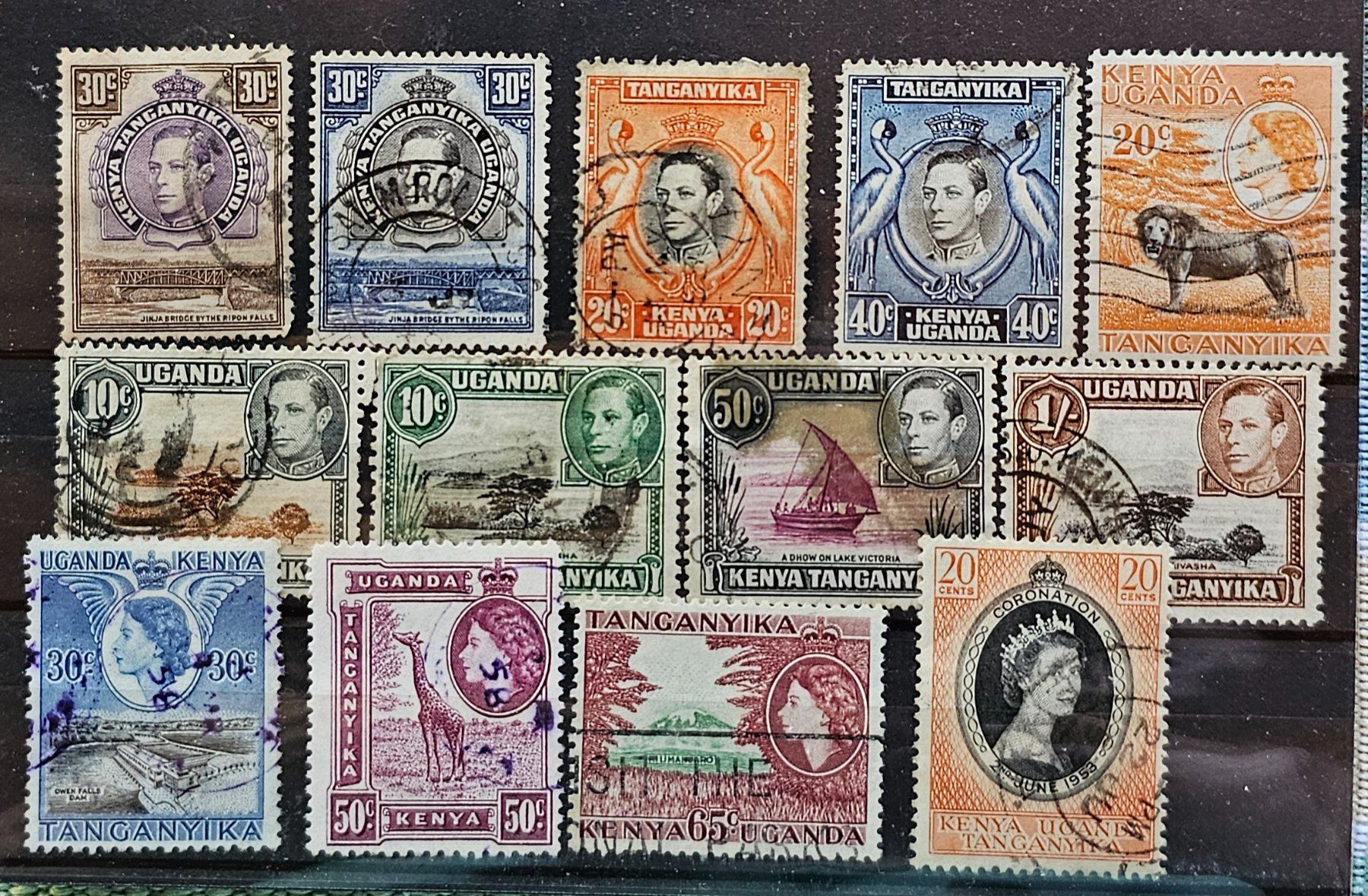 Alle Briefmarken: UK colonies UGANDA KENYA TANGANYIKA – Gebraucht aus Les Valettes von Nuba1