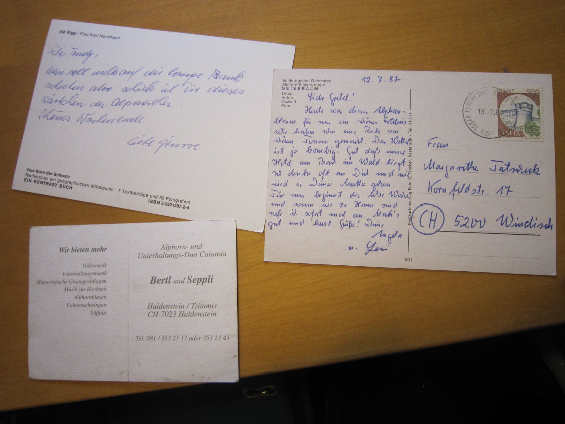 Alle Briefmarken: No Postkarte ALPHORN schöne Belege – Gebraucht aus Gordola von Polentaefung 4