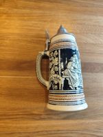 Bierkrug mit Zinndeckel, alt, für Sammler, guter Zustand