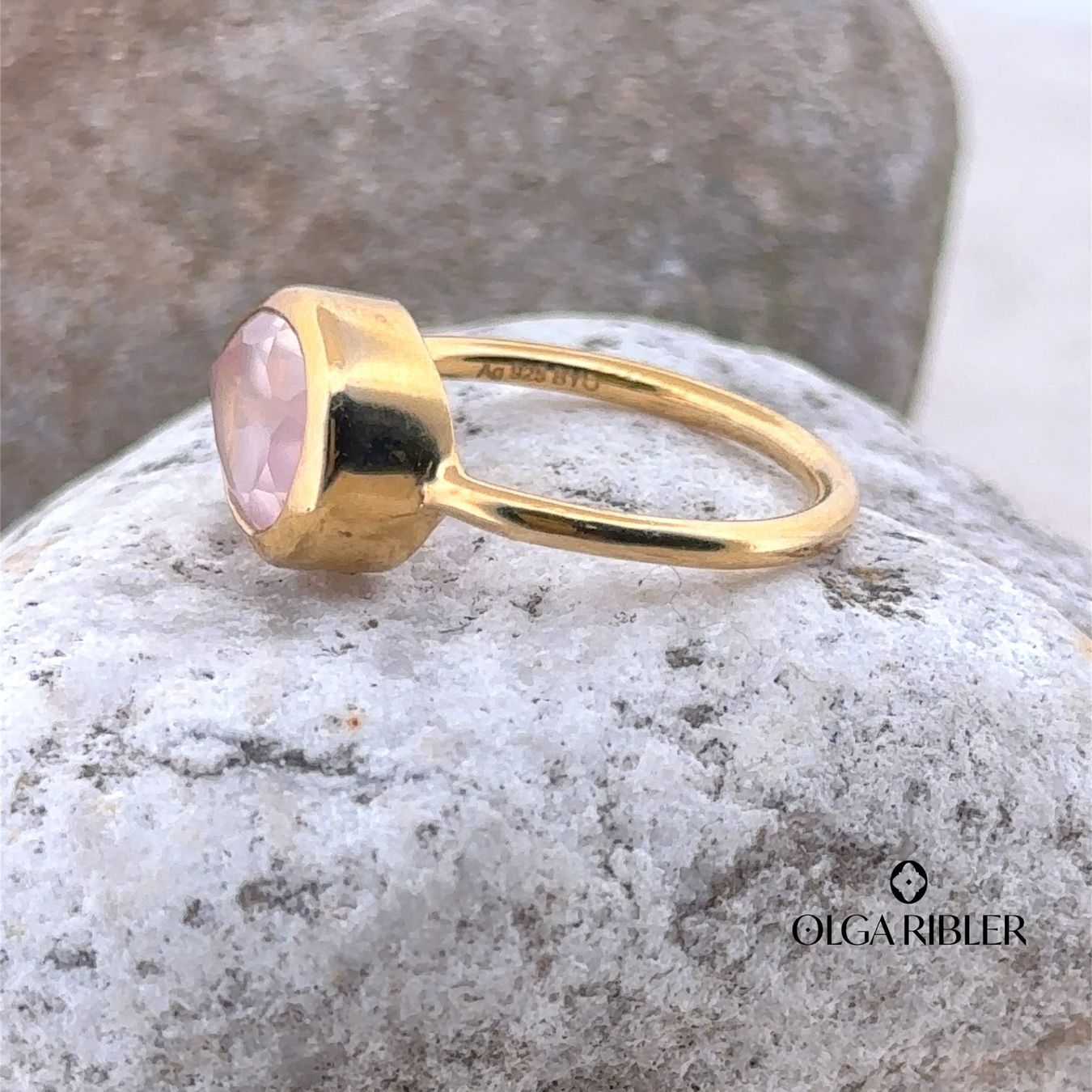 Olga Ribler Anelli: Feiner Silber Ring 925 mit Rosenuarz Grösse 52 – Nuovo (secondo la descrizione) da Luzern venduto da Schmuckoutlet 4