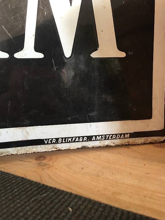 Insegne: Plaque émaillée "wees slim koop glim" – Usato da Clarens venduto da Pwar 1
