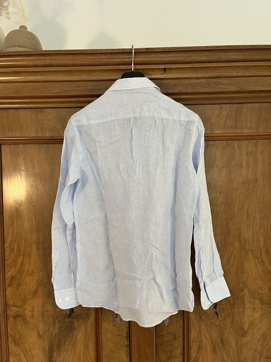 Massimo Dutti Hemden: Leinenhemd, weiss-blau gestreift, Gr. S, Massimo Dutti – Gebraucht aus St. Gallen von Gloom22 2