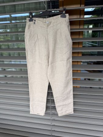 Sommer Leinenhose, beige, Gr.S , neuwertig m. kl. Umschlag