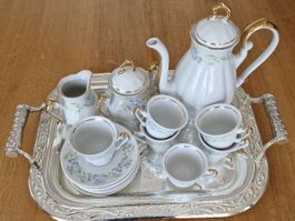 Kaffeeservice Fena Porzellan mit Goldrand, Vintage