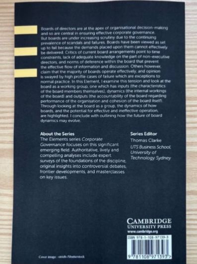 Bücher: Cambridge Elements: Board Dynamics - Top Zustand! – Neu und originalverpackt aus Weissbad von Studently 1