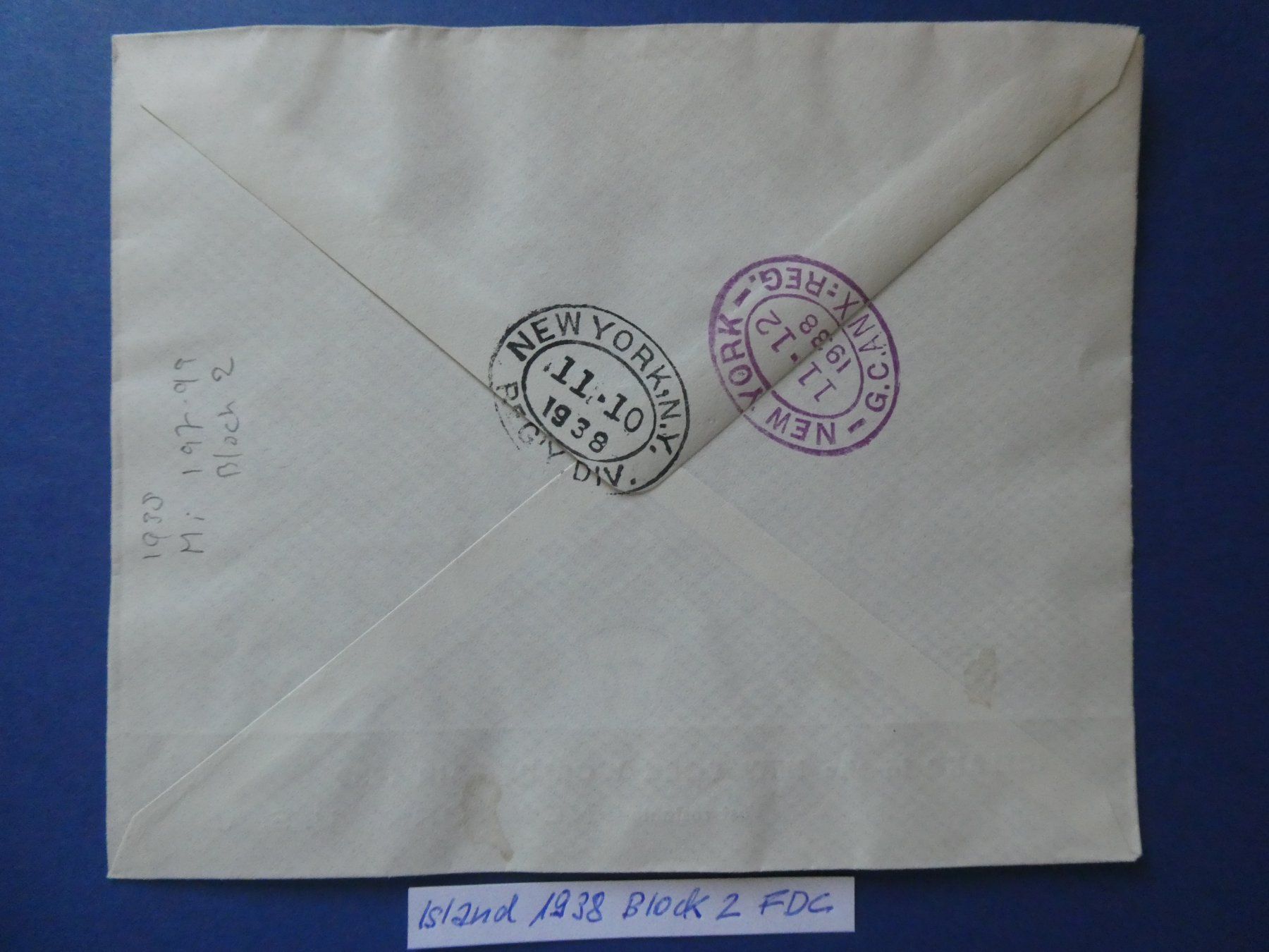 Tutti i francobolli: Island 1938 Block Nr. 2 auf FDC – Usato da Lausen venduto da Herbamare01 1