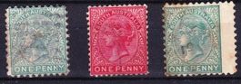 3 timbres Australie du Sud - 1875-99 - Obl.