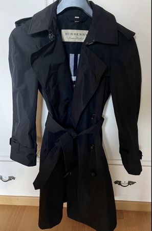 Burberry Trenchcoat schwarz mit Kapuze XS