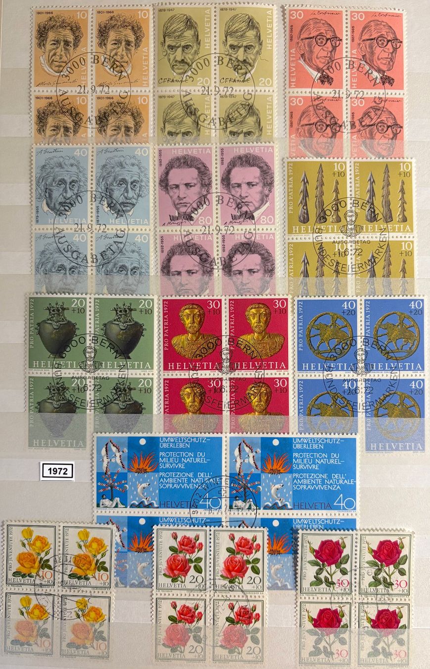 Tutti i francobolli: Timbres suisses 1972 Par 4 – Usato da Lausanne venduto da Cabessa 1