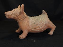 Antiker Terrakotta Hund, Keramik Figur, Mid-Century