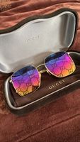 Gucci Sunglasses Gold Frame Rainbow Lens Summer Style😎