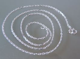 Rhodinierte Silber 925 Anker Halskette 50 cm / 1,25 mm