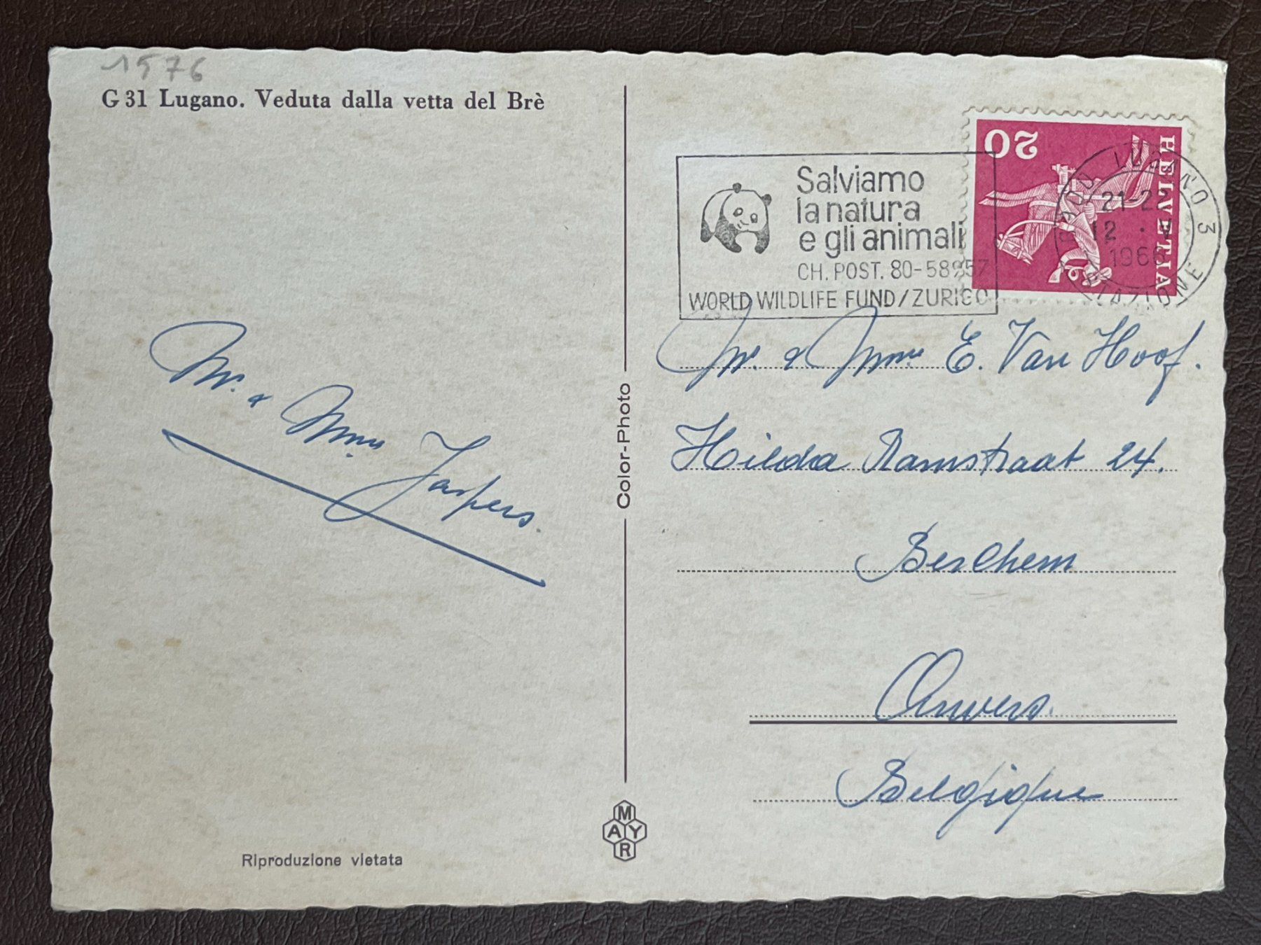 Ansichtskarten: Lugano – Gebraucht aus Steg VS von danwer74 1