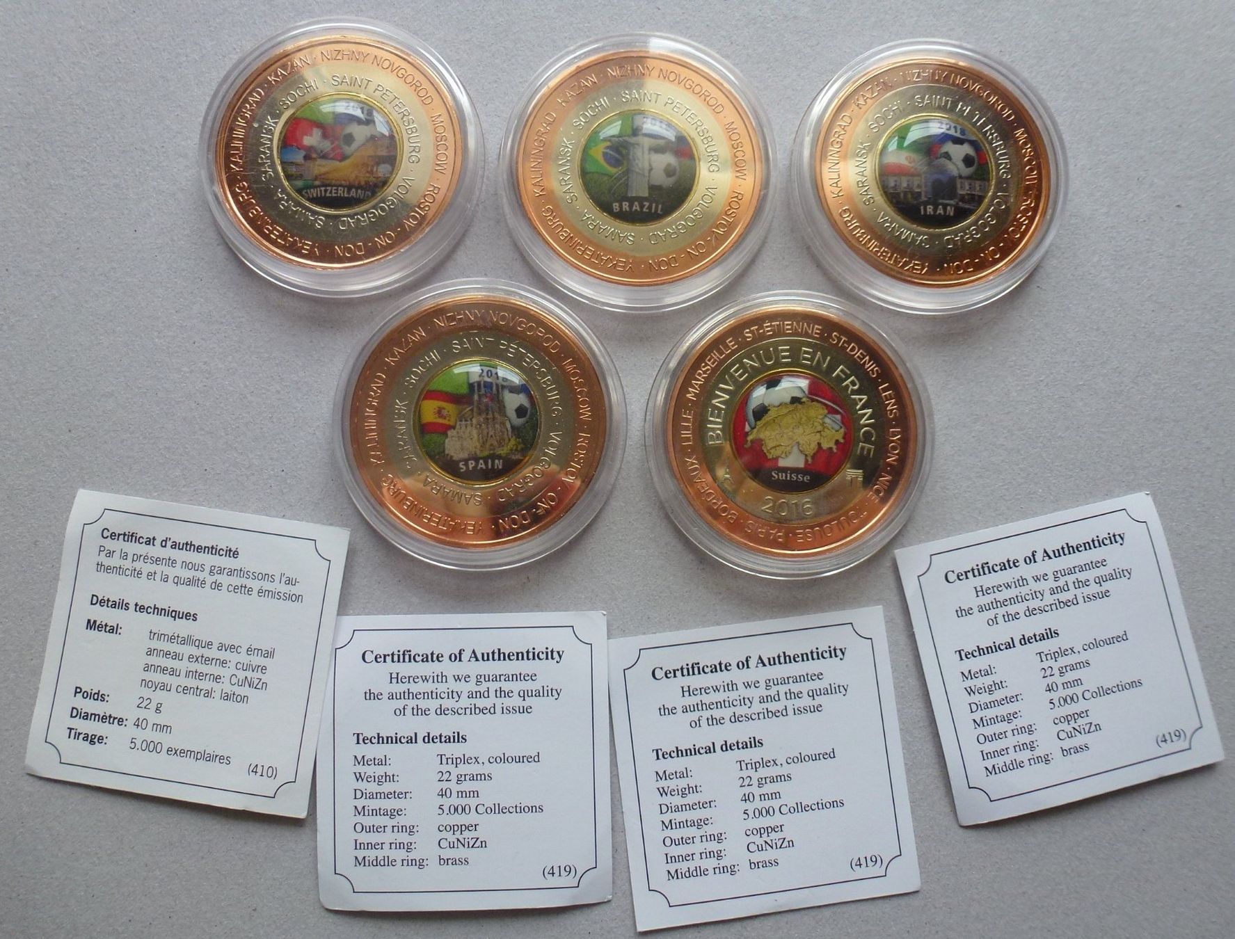 Medaglie: Tolle Sammlung von 5 Stück Triplex Medaillen – Usato da Walkringen venduto da Casablanca777