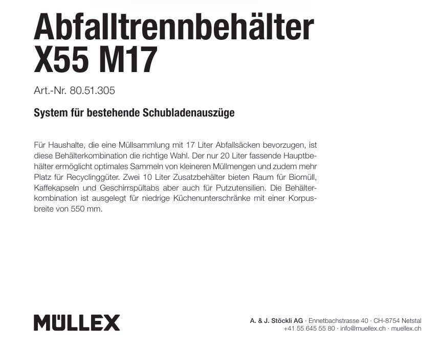 Müllex Cestini per rifiuti: 081 Müllex Abfallsystem X55 M17 – Nuovo (secondo la descrizione) da Derendingen venduto da Meisterstuecke 2