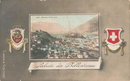 Bellinzona (TI) Veduta Nord Stemmi
