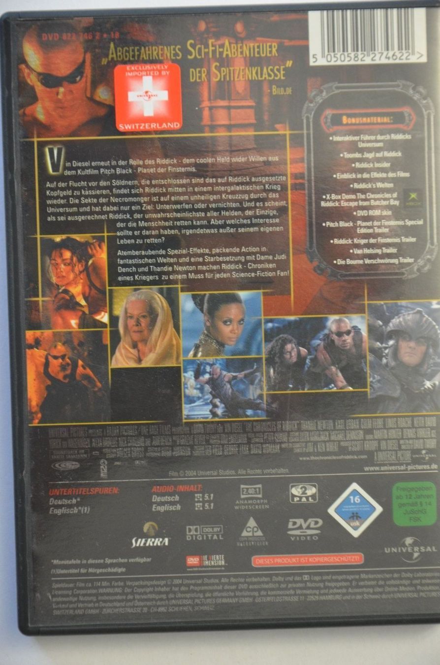 Tutti i DVDs: Vin Diesel in RIDDICK, Chroniken eines Krieges – Nuovo (secondo la descrizione) da Wetzikon ZH venduto da bausie 1