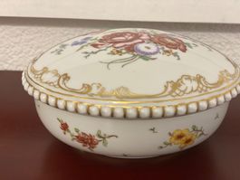 Rosenthal Deckeldose mit Blumendekor  Porzellan