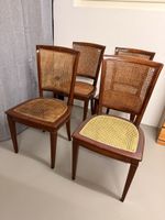 4 Bistrostühle mit Wiener Geflecht/ Rattan