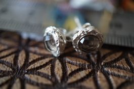 Rauchquarz    Ohrstecker 8mm Blume Edel 925silber