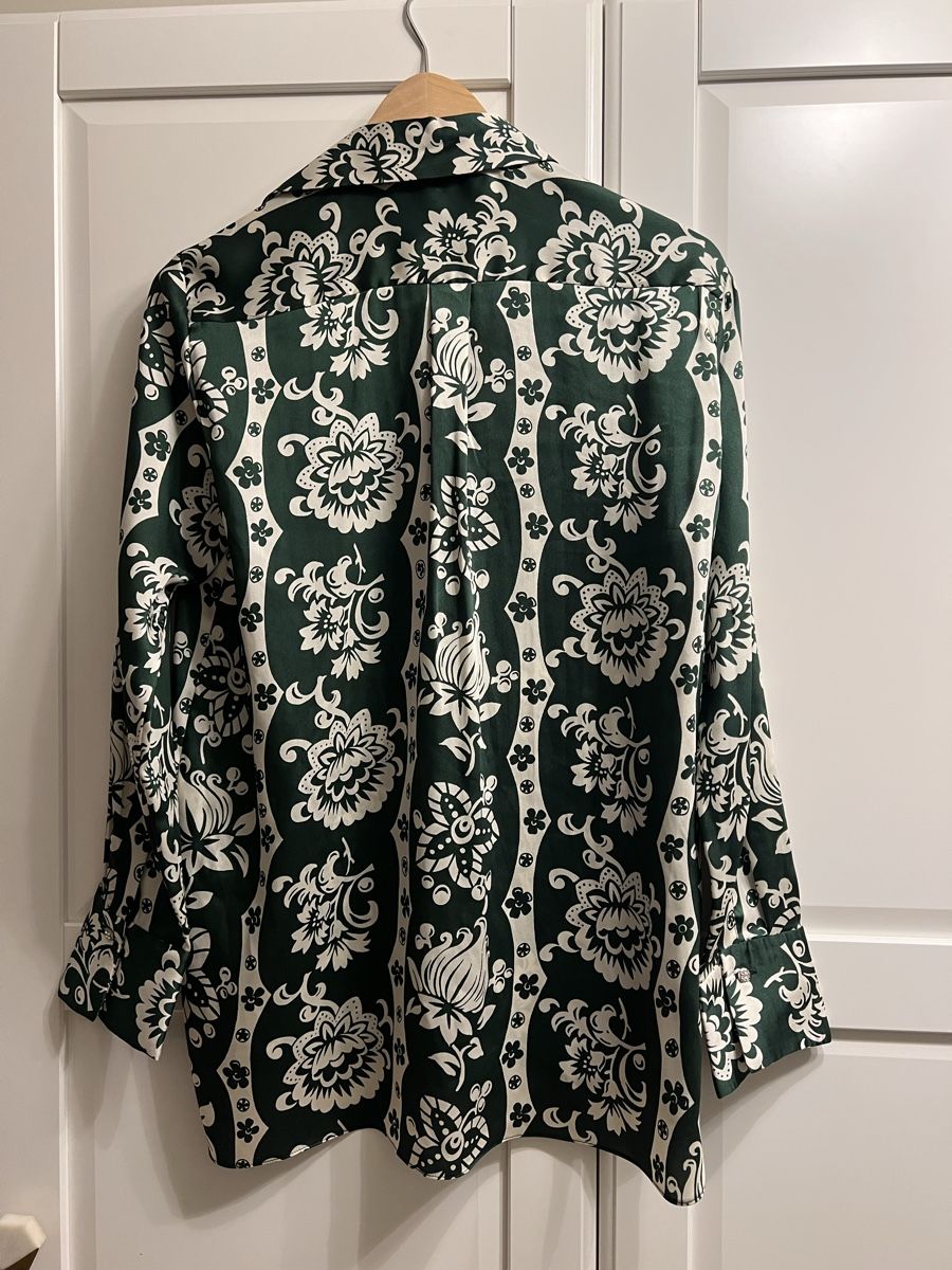 Zara Blusen: Zara Bluse grün gemustert Grösse S 36 – Neu (gemäss Beschreibung) aus Laufen von li_ga7 1