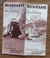Faltprospekt mit Landkarte Reisekarte der Schweiz 1937.