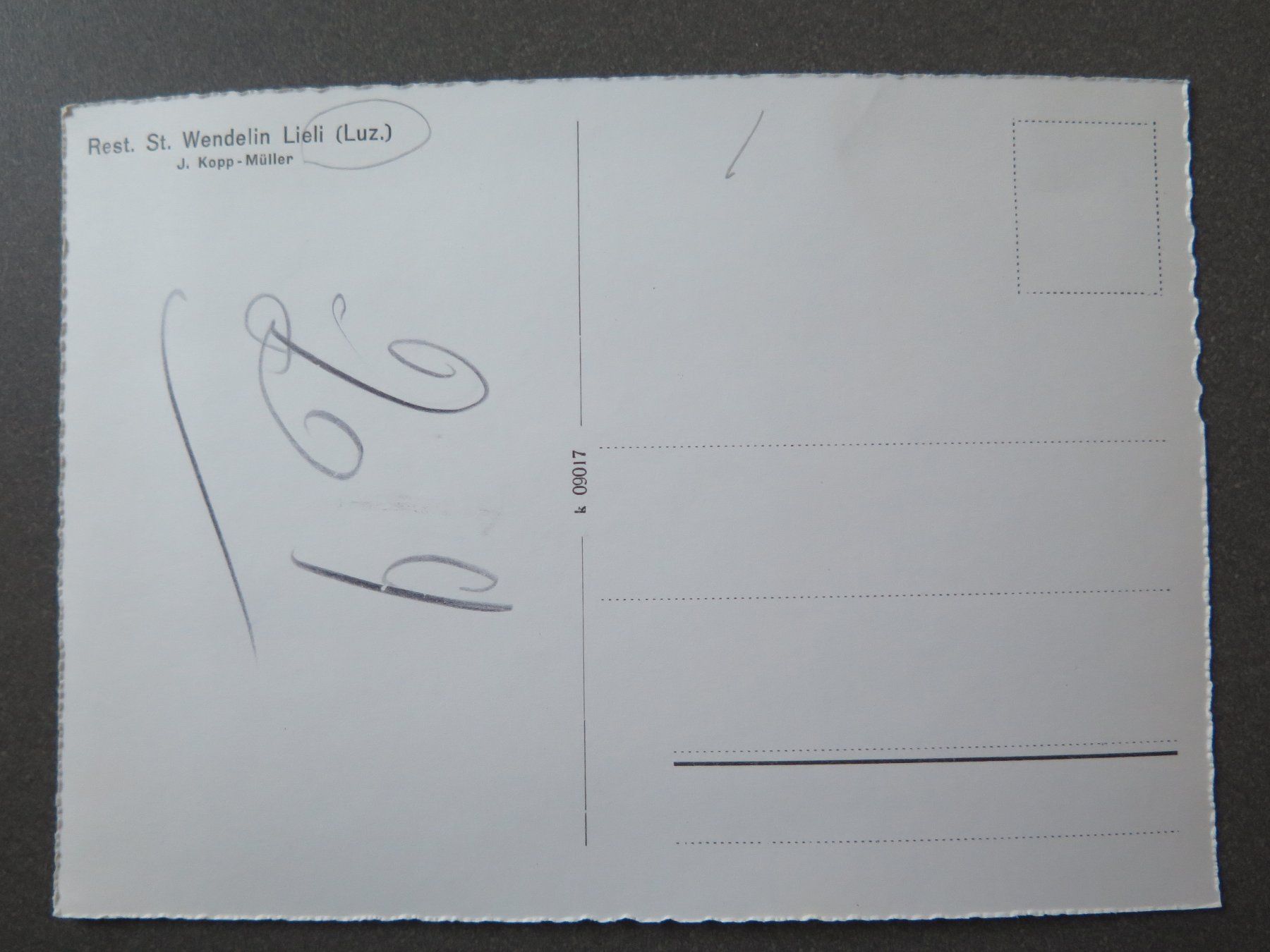 Cartoline postali: LIELI - LUZ. - REST. ST. WENDELIN – Usato da Wittenbach venduto da lipasal 1