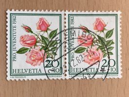 Schweiz 1982 PJ 20 Paar Vollstempel LES EMIBOIS 27.12.82