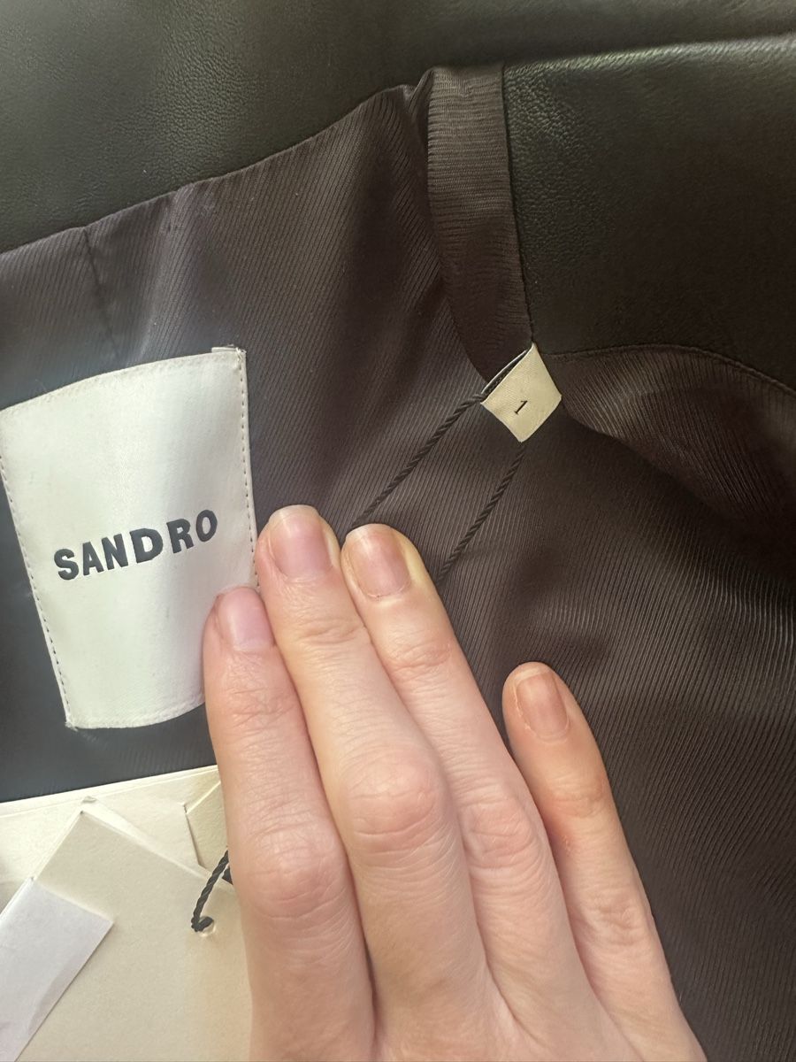 Sandro Giacche: Sandro leather jacket NEW!! Size 1 – Nuovo e nell'imballaggio originale da Geneve venduto da iri_dr5s 4