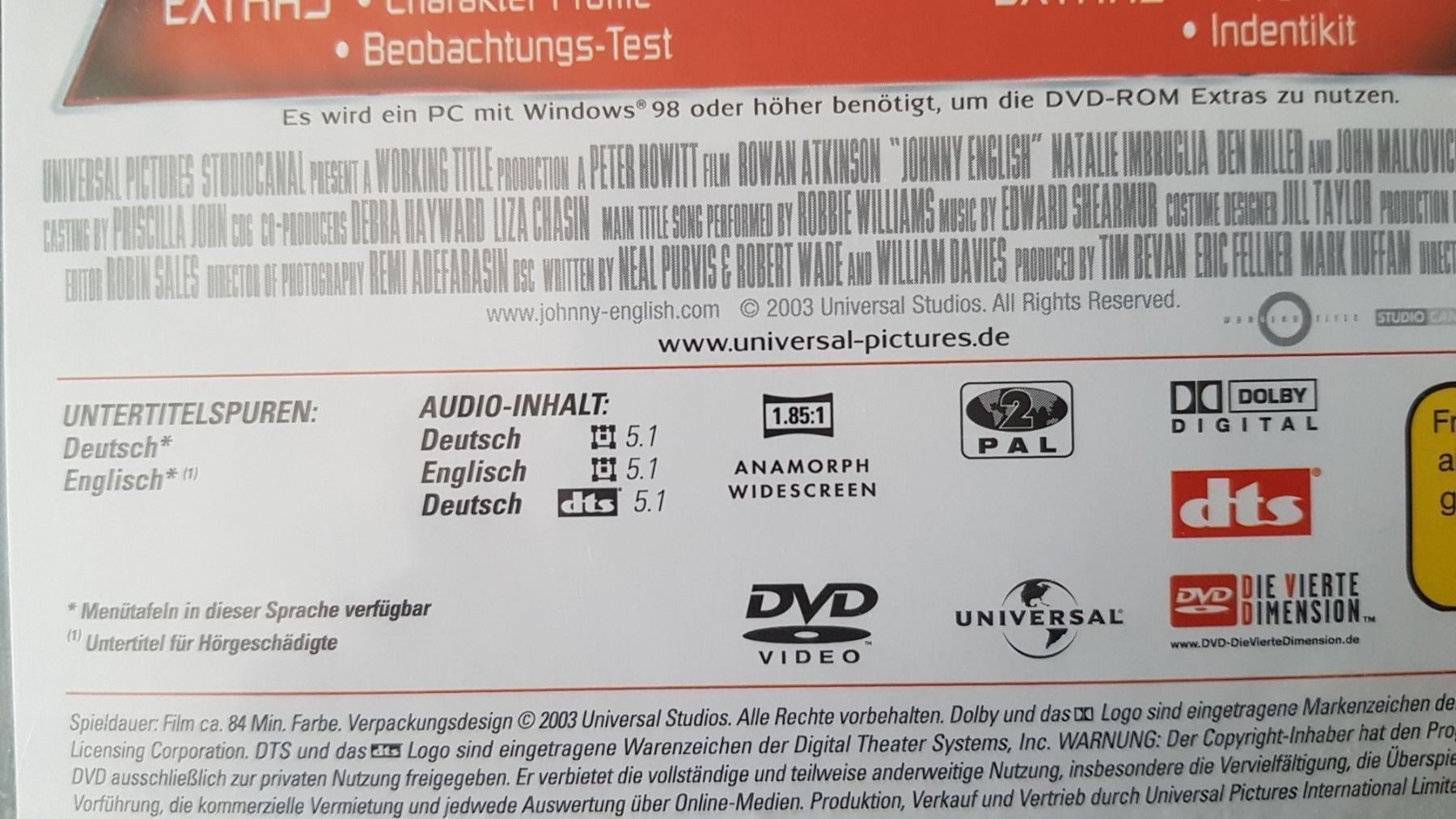 Tutti i DVDs: DVD Johnny English / Rowan Atkinson – Usato da Oetwil am See venduto da fineli2 1