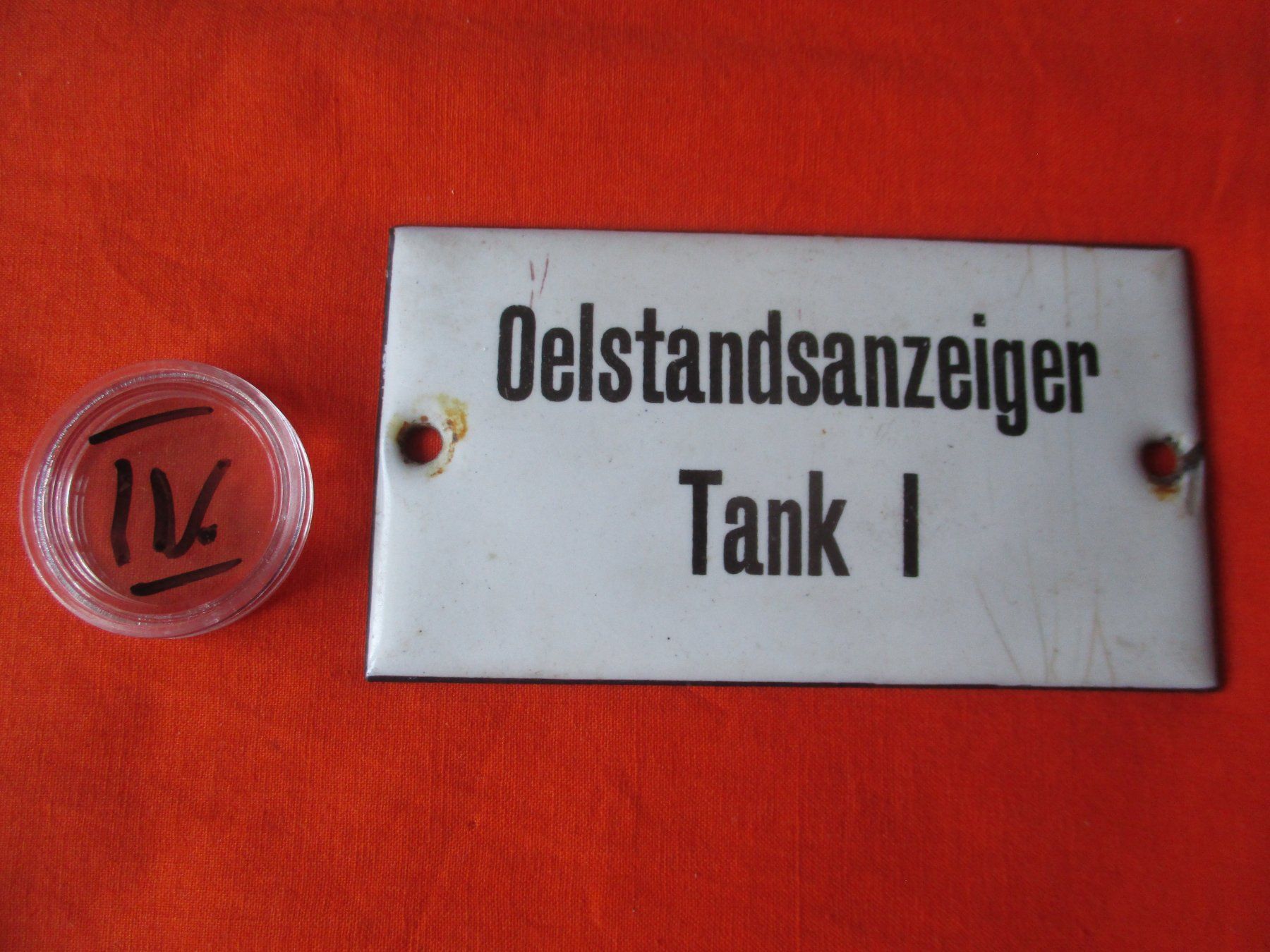 Insegne: Emailleschild Oelstandsanzeiger – Usato da Birsfelden venduto da alles-muss-raus