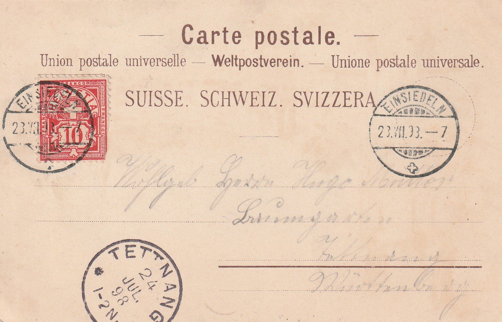 Cartes postales: Kt.Schwyz-Einsiedeln-Litho 1898 – D'occasion à uttwil par Koehlerfred 1