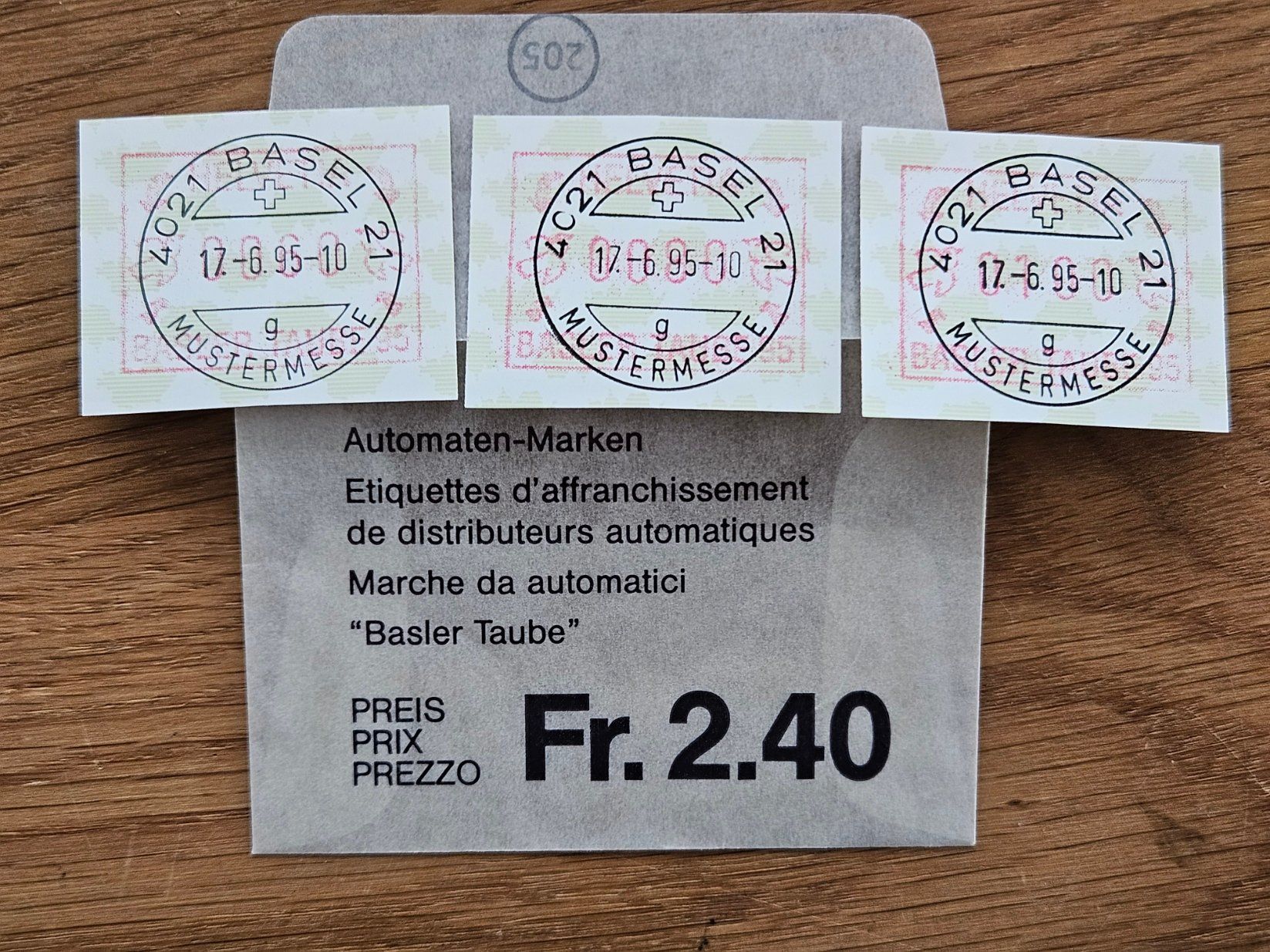 Tutti i francobolli: ATM 17.6.95 ET Voll B unter Postpreis – Nuovo (secondo la descrizione) da Buttikon SZ venduto da Marcelr